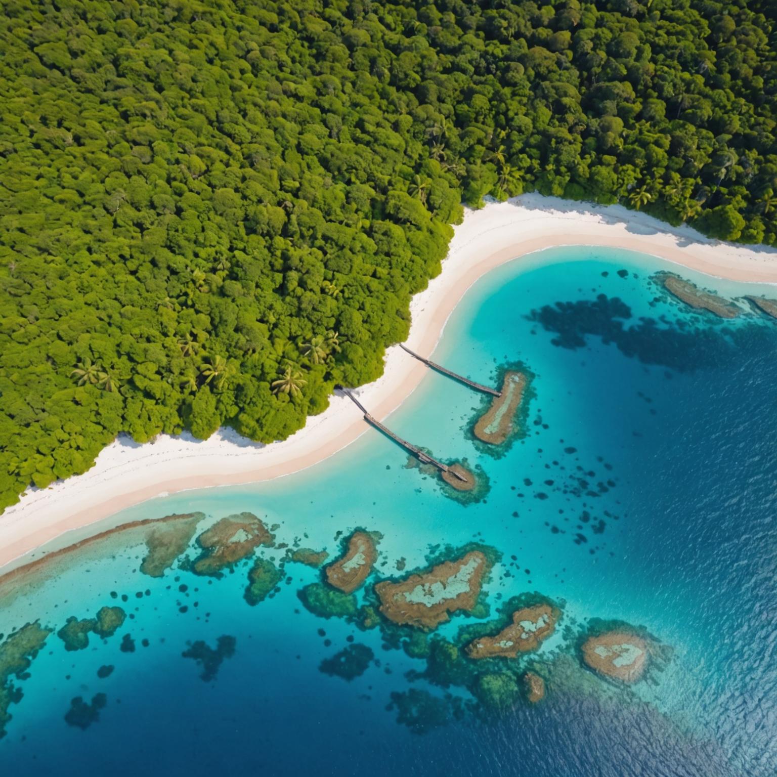 Aerial view of Cairns and the Great Barrier Reef