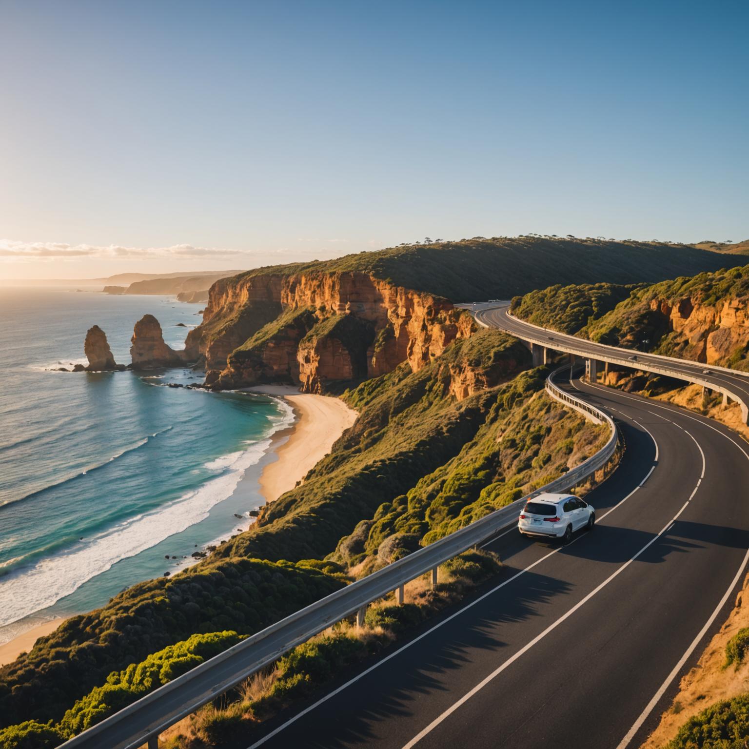 Scenic coastal drive along Australia's east coast