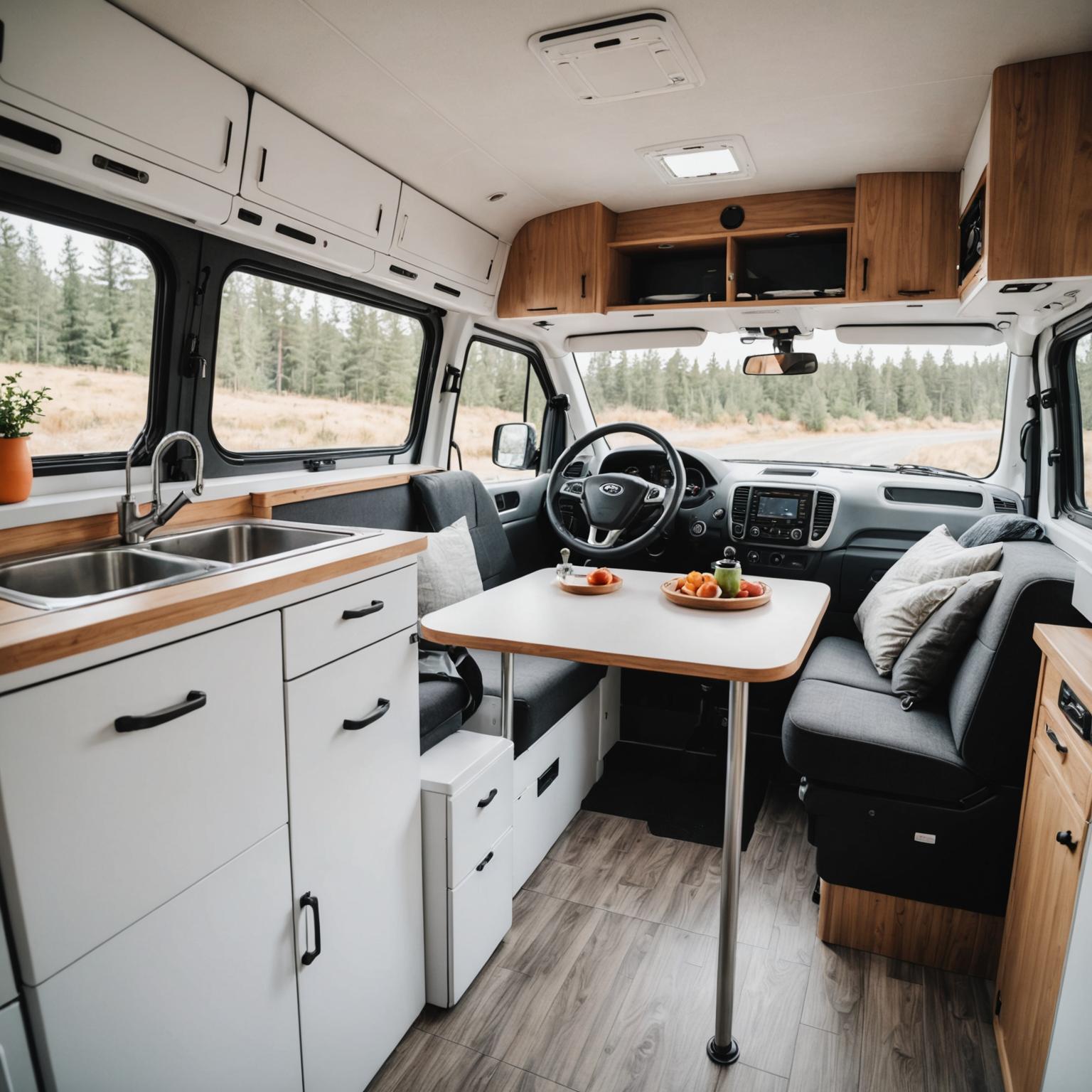 Compact Sleeper campervan parked at a coastal lookout