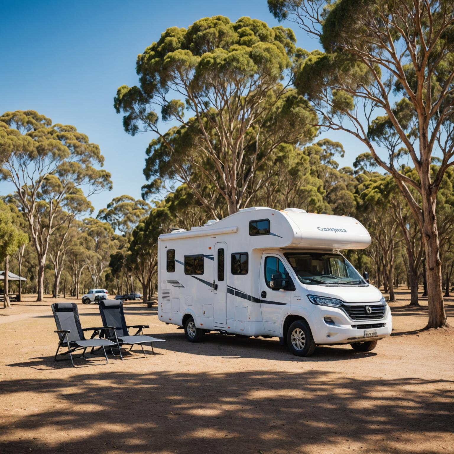 Family Cruiser campervan set up at a campsite