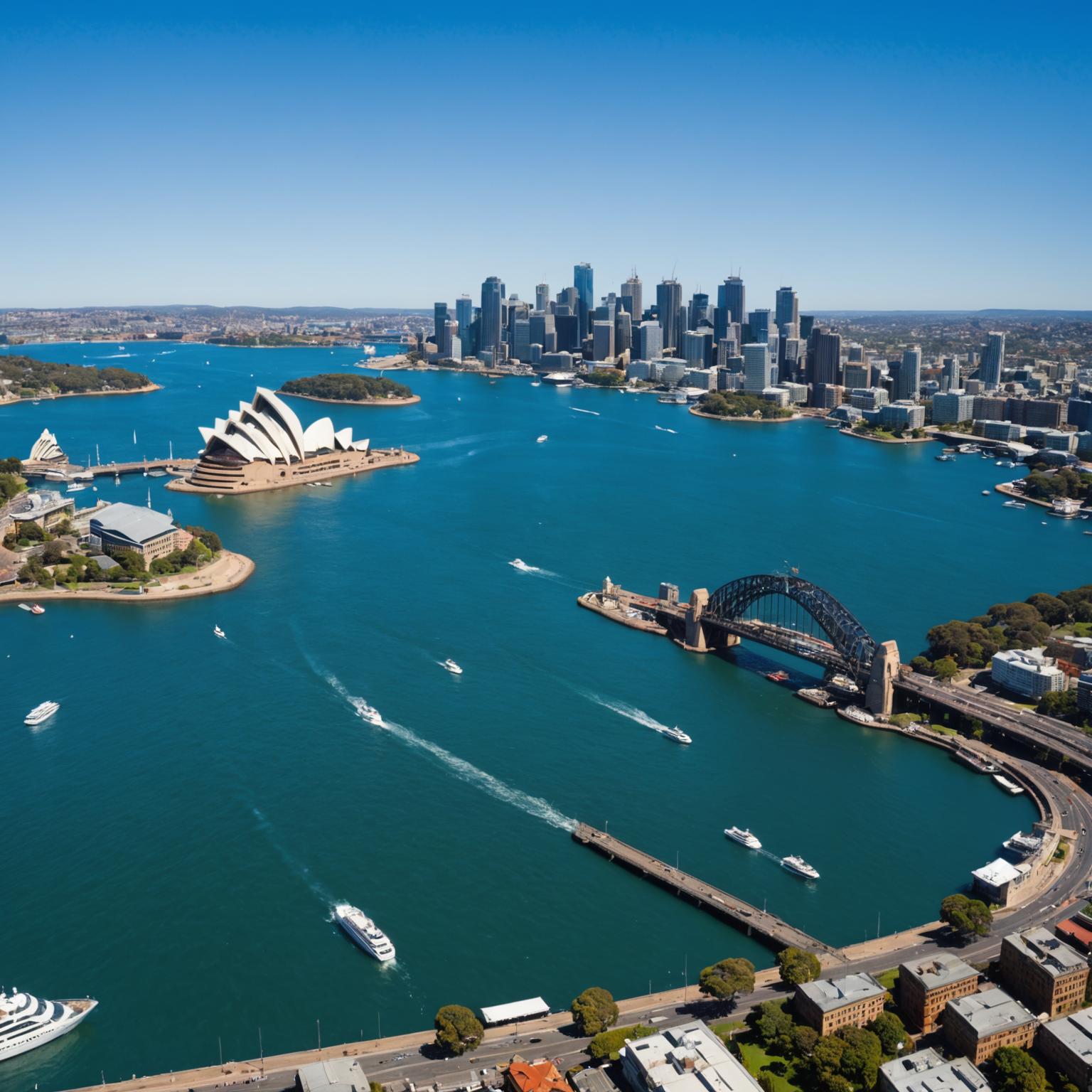 Sydney Harbour with the Opera House and Harbour Bridge